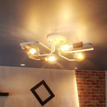 YLK359899메이디4등 방등/거실등 화이트 인테리어조명 브이숍 buyus, 램프포함(LED에디슨둥근형)