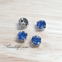 비즈라이프 5mm원형 글라스 캡보석 50개, 1봉, 라이트 샤파이어