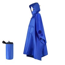 경량텐트 1인용텐트 소형텐트3In 1 후드 티 방수 레인 코트 여성 폴리 에스터 직물 남성 내구성 천막 판쵸, 01 파란