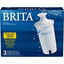 Brita 표준 정수 필터 투수 및 디스펜서용 표준 교체 필터 BPA 무함유 - 3개