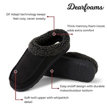 디어폼 Dearfoams 남성용 브렌단 메모리 폼 클로그 슬리퍼 체스넛 M 정품보장, Black (Twill)