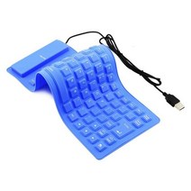 키보드 블루투스키보드 게이밍키보드 USB 유선 PC 방수 새로운 접이식 실리콘 유연한 소프트 롤 실리카 젤 노트북, [02] 파란