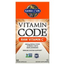 Garden of Life (가든 오브 라이프) Garden of Life Vitamin Code RAW Vitamin C 비건 캡슐 60정, 3개