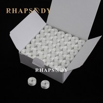 공업용오버록 컴퓨터자수기계 핸드미싱Rhapsody-고강도 프리우드 보빈 폴리에스터 70D/2 144 M L 코어 없음, 01 144pcs White