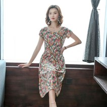 인견원피스 엄마옷 여성 롱원피스 50대 중년 여름 반팔