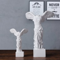 고대 그리스 신화 승리의 여신 조각상 유럽식 정원꾸미기 조형물 소품 장식, 24cm 고복고 화이트 승리천사