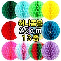 허니콤볼 25cm 종이 페이퍼 벌룬 모빌 생일 축하 파티 행사 기념일 포토존 장식 데코 소품 용품, 틸