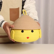 YUNDOU 귀여운 병아리 미니 수납 바구니, 1 건, 노란색