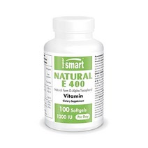 SersmartE(D-AlphaTocopherol)400IUActiveof비타민EAntiAgingPropersNon-GMO글루텐 프리100Softgels 소프트겔