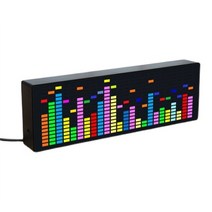 스펙트럼분석기 신호발생기 led 음악 음성 제어 리듬 조명 음성 센서 1624 rgb 시계 디스플레이가있는 대기 수준 표시기, 02 Grey