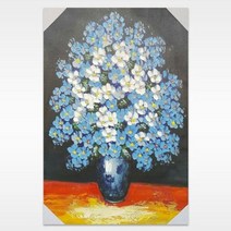 기타 바보사랑[소품마켓]행운 파란꽃 화병 유화액자 인테리어 소품 집들이