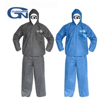 가드맨 PP 일회용 작업복 투피스 1개 먼지 분진 청소, 2XL, 회색