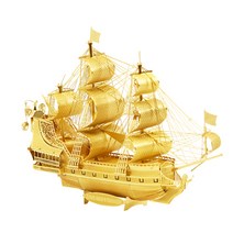 62%할인 랜드마크로 떠나는 미니어처 세계여행 3D퍼즐 21종 1+1 입체퍼즐 건축모형 메탈조립키트 금속조립, 해적선 골드, 배송메시지에입력