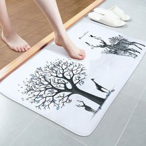 복스마켓 +[복스마켓]+_ 미끄럼방지패드 싱크대매트 인테리어매트 욕실발판 발닦개 레인매트, option__ 북유럽 욕실 주방 현관 거실 폭신한매트, option__ 나뭇잎