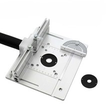 알류미늄 라우터 테이블 트리머 멀트 플레이트 게이지, 노란색 알루미늄 패널 + 뒷면 + 각도 눈금자