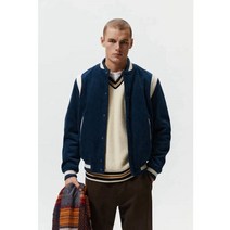 자라 ZARA 코듀로이 야구 점퍼 블루종 레드 아메리칸 골덴 파일럿 빈티지 봄버 콤비