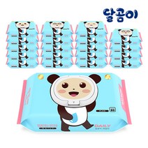 달곰이 아기물티슈 데일리 베이직 캡형 80매 20팩, 80매입 x 20팩