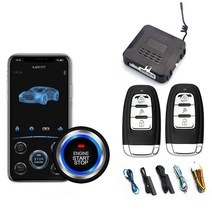 원격시동 경보기 자동차 리모컨키 car keyless push start system push button car starter remote start car alarm 무선, 검은색