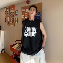 스포츠 조끼 조끼 남자 조수 브랜드 여름 넓은 어깨 민소매 티셔츠 남자 허들 컷 슬리브 청소년 농구 조끼, 19. 특대, 20. 검은색