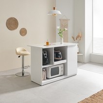 엔젤 1200 수납형 아일랜드식탁 홈바 테이블 조리대, 화이트