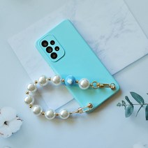 투엠홀릭 진주 스트랩 구슬 하트 포인트 숏스트랩