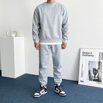 데일트 남자 겨울 기모 오버핏 맨투맨 조거팬츠 트레이닝복 세트