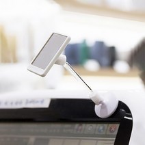 집게형 부착 디피용 미니거울 손거울, 화이트-부착식 긴목형