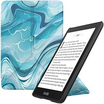 킨들 이북리더기 ebook 리더기 미국아울렛 moko 케이스는 634에 맞습니다. 페이퍼화이트(10세대 2018년 출시) 자동 웨이크슬립 기능이 있는 스탠딩 종이접기 슬림 쉘, 푸른 물 색깔