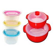 달빛별빛 쿡앤밥 275ml 3종 색상랜덤+전자레인지찜기레드 대+소, 1set