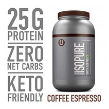 Isopure 아이소퓨어 제로 카브 프로틴 파우더 1.36kg 커피 에스프레소, 1개, 1개