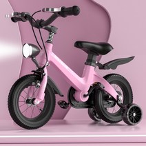 BQTONG 보조바퀴 아동 어린이 자전거 12~18인치 디스크브레이크 강화프레임 95% 조립배송, 14인치, 핑크 (스포크 휠 V브레이크)