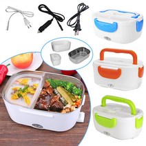 2 in 1 Car& Home Electric Heated Lunch Box Portable 12V 110V 220V Bento Boxes Food Heater Rice Conta, green_옵션2