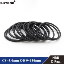 10pcs 블랙 o 링 가스켓 cs 3mm od 9mm 150mm nbr 자동차 니트릴 고무 라운드 o 유형 부식 오일 씰링 와셔, 외경 65mm 내경 59mm, 검은색, 3.0mm