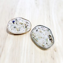 22-30mm 변형 보석단추 모음 1개, 화이트, 금도금