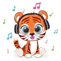 천아트 [3D전사지]해드셋호랑이-166번(93166) 티셔츠 의류 열전사지 제작