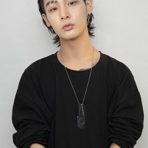 롸잇히어 군번줄 볼체인 목걸이 더블 유니크 패션 스트릿 포인트 써지컬스틸