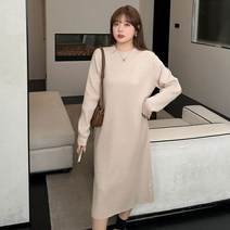 빅 사이즈 여성 니트 원피스 통통녀 김민경 쇼핑몰 하비 뚱뚱한 드레스 상체비만 홍현희 77 99 코디 미시룩 봄