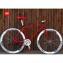 ( 픽시자전거 ) 입문용 26인치 픽시자전거 30/40/60림, 레드화이트 40림 + 플랫바