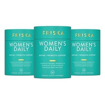 필수 효소 FRISKA Mens Daily | Digestive Enzyme and Probiotics Supplement Lactase B-Vitamins for Natural, Woman, 30 Count (Pack of 3)