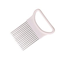 파채기계 파절이 스테인레스 스틸 양파 바늘 포크 야채 과일 슬라이서 토마토 커터 커팅 홀더 주방 액세서, 03 White