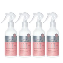 로하셀 크림 미스트 노워시 헤어팩 300ml 대용량 뿌리는 트리트먼트 단백질영양 손상모 열손상방지 헤어미스트, 300ml x 4개