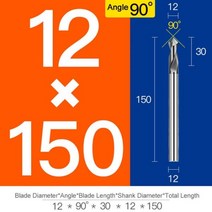 스폿 드릴 60 90 120 0.5-20mm 밀링 스텁 시작 위치 센터 비트 CNC 라우터 커터 초경 엔드 밀, For Steel, D12XR90X150L