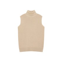 DRIES VAN NOTEN 드리스반노튼 여성 리브드 울 터틀넥 베스트 - 베이지