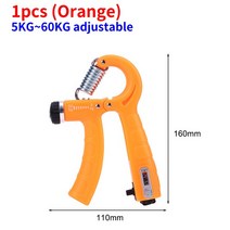 손 완력기 악력기 도넛 레인보우 전완근 실리콘 조절식 핸드 그립 R 모양 운동 파워 카운터블 증강 그리퍼 스프링 손가락 훈련 손목 기, 05 Orange