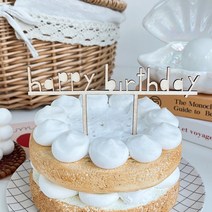 생일케이크픽 기념일 떡 케이크 토퍼 큐트hbd우드토퍼