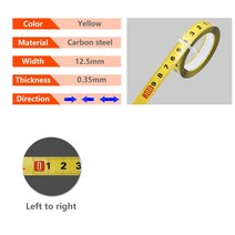 목공 T 트랙 줄자 미터 라우터 테이블 폭 1251619mm 자체 접착 눈금자 톱 측정, 12.5mm Yellow-L to R, 3M