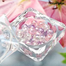 히야가게 오로라 비즈 6mm 3종, 핑크 100개