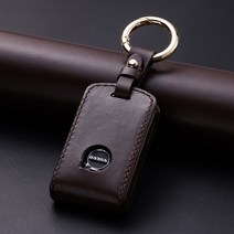 볼보 키케이스 VOLVO XC40 XC60 XC90 S60 S90 V60 V90 스마트 키케이스 가죽 차키링 키홀더 차량용품, 브라운