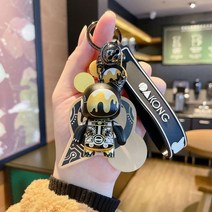iSeriseKeyring 캐릭터 별밤 그래피티 키링 커플용 선물용 자동차 가방 키홀더 키링, 2#레인저 블랙