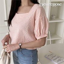 디자이어로즈 디자이어로즈 여자 스퀘어넥 패턴 반팔 블라우스 4color (8734213)